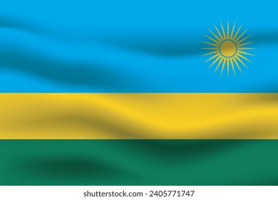 Ilustración de la bandera de Ruanda ondeando