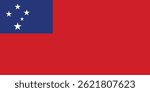 Illustration of the Flag of Samoa. Official Flag of Samoa.