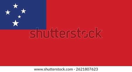 Illustration of the Flag of Samoa. Official Flag of Samoa.