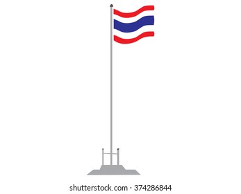 Illustration of a flag of Thailand on a white background