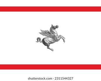 Illustration flag of tuscany region italy