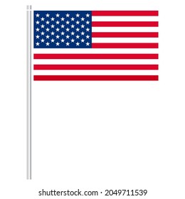 Illustration of the flag of the United States of America on a white background