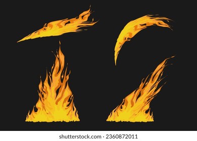 illustration of flame, blaze and bonfire. icon symbol flat design vector