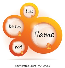 Illustration of  flame concept with abstract shapes