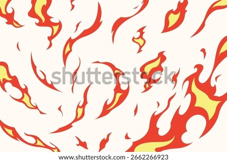 Illustration of flame effect spreading from the center.