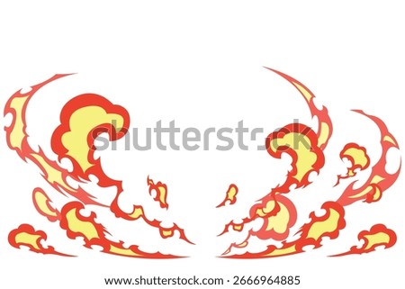 Illustration of flame effect spreading from the center..	