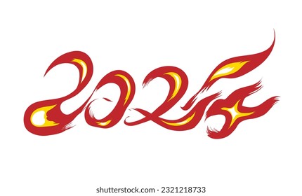 Illustration of flame in the form of "2024"