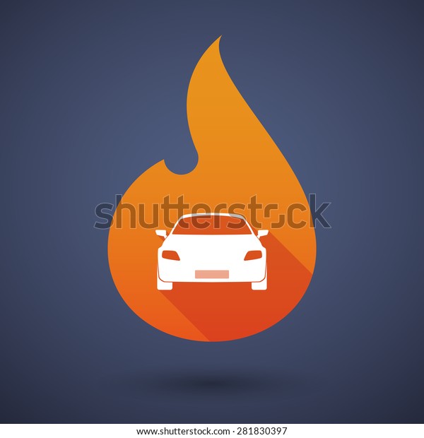 Illustration of a flame icon\
with a car