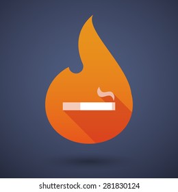 Illustration of a flame icon with a cigarette