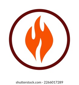 Illustration flame icon in circle