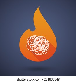 Illustration of a flame icon with a doodle