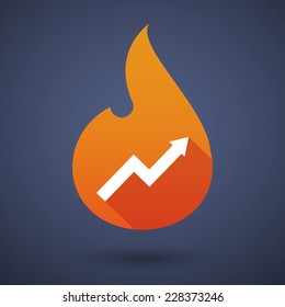 Illustration of a flame icon with a graph