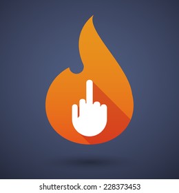 Illustration of a flame icon with a hand