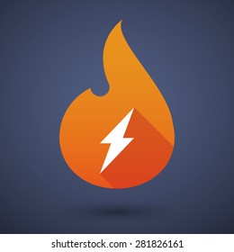 Illustration of a flame icon with a lightning