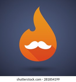 Illustration of a flame icon with a moustache