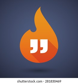 Illustration of a flame icon with quotes