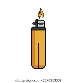 Illustration of a Flame and Lighter