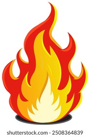 Illustration of flame on stand isolated on white background