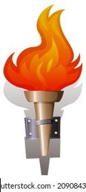 Illustration einer Flammenflaschenlampe