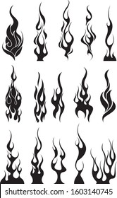 Illustration of flames, with white background vector