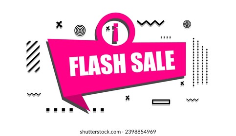 Illustration of flash sale speech bubble. Banner design for business marketing and advertising. Vector illustration.