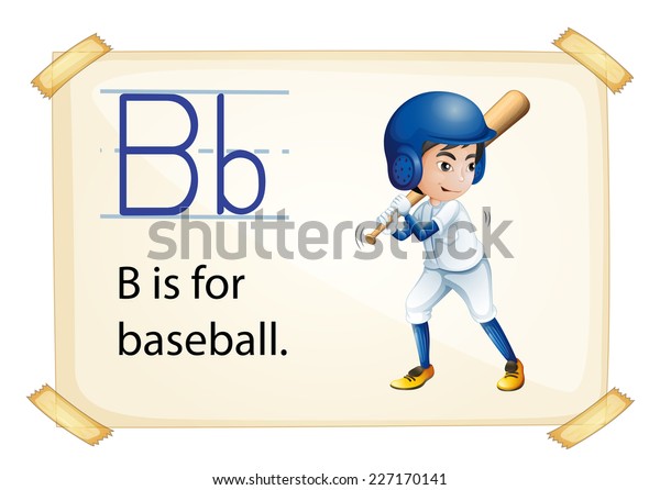 Illustration Flashcard Letter B Baseball Stock Vector (Royalty Free ...