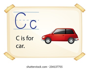 Illustration of a flashcard letter C