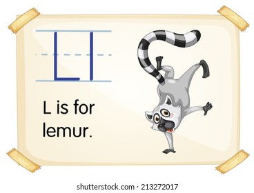 Illustration of a flashcard with letter L