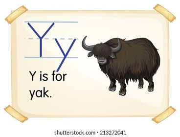 Illustration of a flashcard with letter Y
