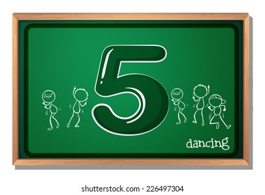 illustration of a flashcard number five