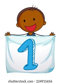 Illustration of a flashcard number one