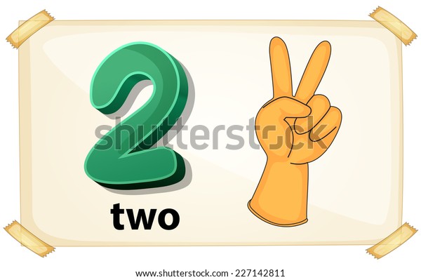 Illustration Flashcard Number Two Stock Vector (Royalty Free) 227142811