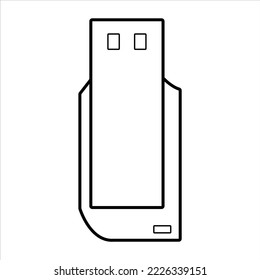 ilustración de la línea de iconos de flashdisk art. EPS 10