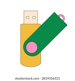 Illustration flashdisk retro bold vibrant unique
