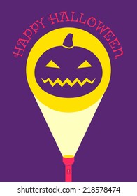 illustration of a flashlight and pumpkin