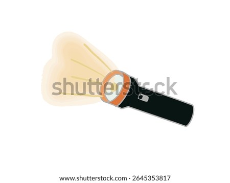 Illustration of a flashlight turned on during a disaster