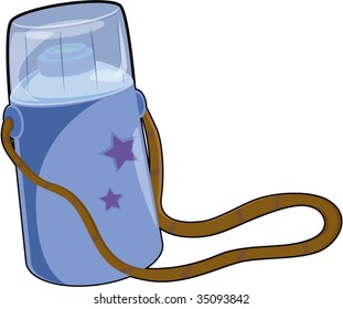 illustration of flask on white