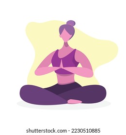 illustration flat art of yoga pose