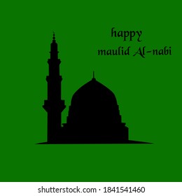 Illustration flat background Mawlid Al-nabi celebration