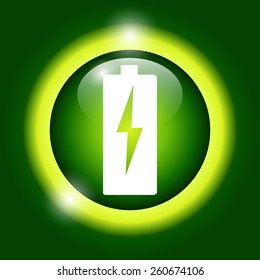 Illustration Of Flat Battery Sign Vector Charging Energy Symbol Background