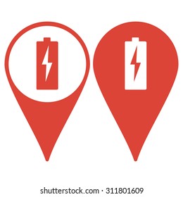 Illustration of Flat Battery Sign Vector Charging Energy Symbol Background