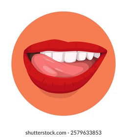 Illustration of flat beauty lips. Lipstick, lip gloss. Flat graphic vector illustration isolated on white background.