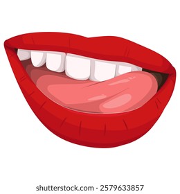 Illustration of flat beauty lips. Lipstick, lip gloss. Flat graphic vector illustration isolated on white background.