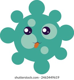 Illustration of Flat Cartoon Bacteria and Virus