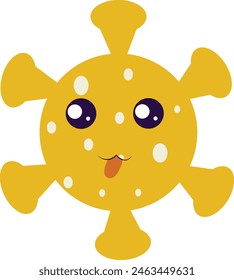 Illustration of Flat Cartoon Bacteria and Virus