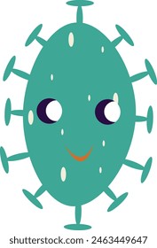 Illustration of Flat Cartoon Bacteria and Virus