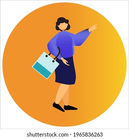 illustration of flat character profession or occupation  icon, good for website design, banner, poster and job vacancy