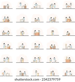 
Colección de juego de caracteres plano de ilustración
