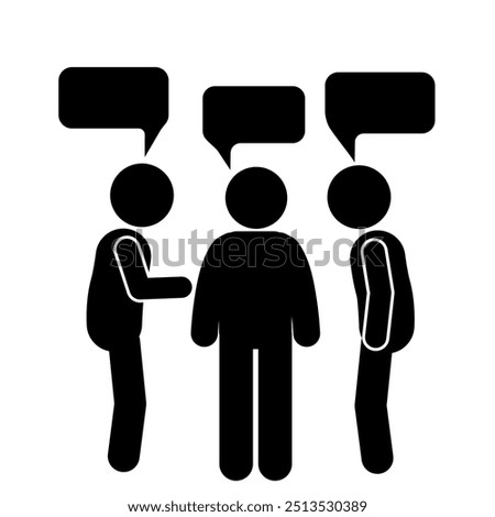 illustration of flat characters and stick figures having a discussion, dialogue, conversation