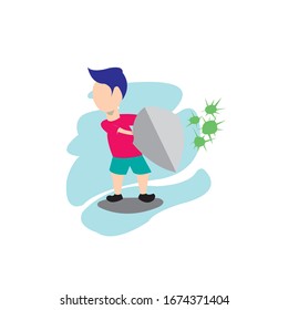 Ilustración del vector de diseño de coronavirus plano
